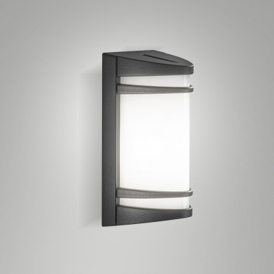 Fabas Luce - Pix - Applique da parete da esterno con portalampada E27 - Colore: Grigio Scuro - 1 Lampadina E27 15W - IP54 - SKU: 6563-21-294