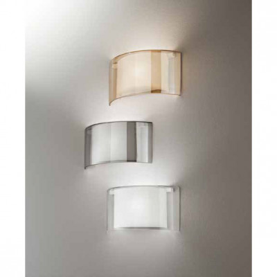 Fabas Luce - Alide - Applique da parete in metallo e diffusore in vetro dal design moderno - 1 Lampadina E27 40W - IP20 - SKU: 3708-21