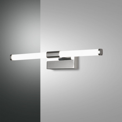 Fabas Luce - Ago - Applique da parete piccola con diffusore a led dal design moderno - Colore: Cromato - 1 Lampadina - Led Integrato - 8W - Lumen 480 - Gradi Kelvin 3000k Luce Calda - IP20 - SKU: 3720-21-138