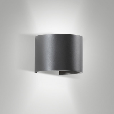 Fabas Luce Cody Applique LED da esterno in alluminio rotonda dal design moderno Colore: Grigio Scuro