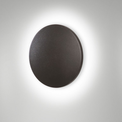 Fabas Luce Zon Applique rotonda a LED da esterno in alluminio dal design moderno Colore: Grigio Scuro