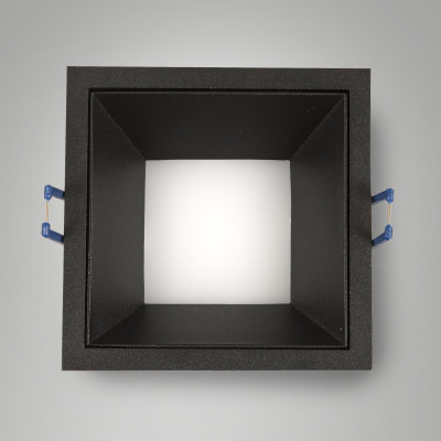 Fabas Luce - Kris - Faretto a incasso quadrato in alluminio con diffusore a led - 1 Lampadina Led Integrato 8W - Lumen 890 - Gradi Kelvin 2700k Luce Calda - IP40 - SKU: 6961-03