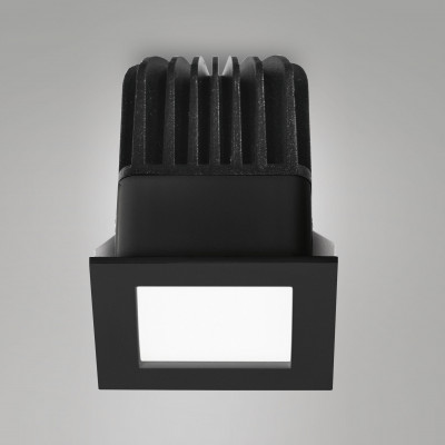 Fabas Luce - Quito - Faretto a led da incasso quadrato in alluminio dal design moderno - Colore: Nero - 1 Lampadina - Led Integrato - 12W - Lumen 1150 - Gradi Kelvin 3000k Luce Calda - IP44 - SKU: 6826-02-464