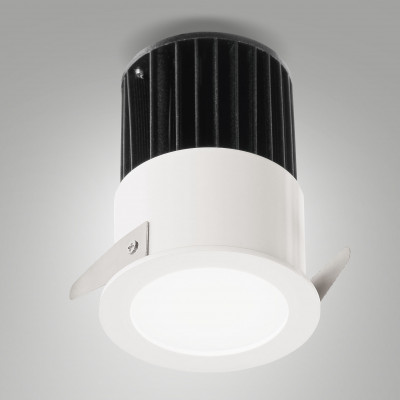 Fabas Luce - Nasca - Faretto a led da incasso rotondo in alluminio dal design moderno - 1 Lampadina Led Integrato 12W - Lumen 1150 - Gradi Kelvin 3000k Luce Calda - IP44 - SKU: 6825-02