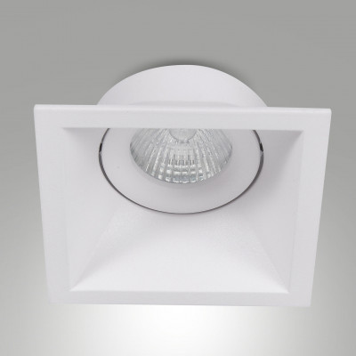 Fabas Luce - Toodle - Faretto da incasso quadrato con portalampada in alluminio - Colore: Bianco - 1 Lampadina - GU10 - 35W - IP20 - SKU: 6579-00-050