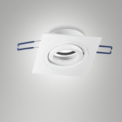 Fabas Luce - Davis - Faretto da incasso quadrato in alluminio orientabile dal design moderno - Colore: Bianco - 1 Lampadina - GU10 - 35W - IP20 - SKU: 6649-00-050