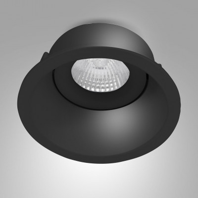 Fabas Luce - Toodle - Faretto da incasso tondo con portalampada in alluminio - Colore: Nero - 1 Lampadina - GU10 - 35W - IP20 - SKU: 6578-00-060