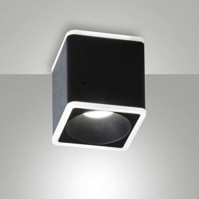 Fabas Luce - Coiba - Faretto da soffitto a LED cubico in alluminio - 1 Lampadina Led Integrato 13W - Lumen 825 - Gradi Kelvin 3000k Luce Calda - IP40 - SKU: 6582-02