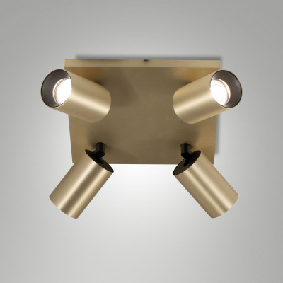 Fabas Luce - Flores - Faretto da soffitto con 4 porta lampada orientabili in alluminio - 4 Lampadine GU10 10W - IP20 - SKU: 3801-84