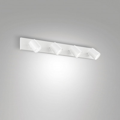 Fabas Luce - Modo - Faretto da soffitto lineare con 4 porta lampada in alluminio - Colore: Bianco - 4 Lampadine - GU10 - 35W - IP20 - SKU: 3451-80-102