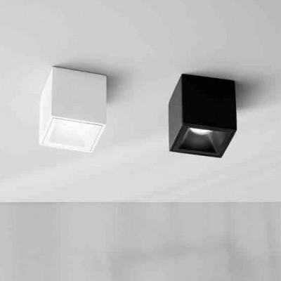 Fabas Luce - Perez - Faretto da sofftto con struttura cubica in alluminio dal design moderno - 1 Lampadina GU10 35W - IP20 - SKU: 6584-00