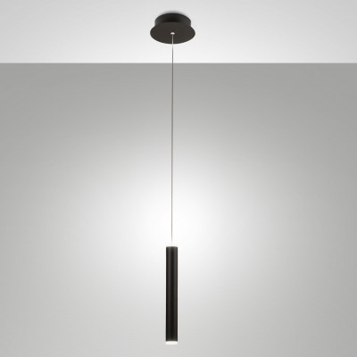 Fabas Luce Prado Illuminazione a sospensione singola a LED con diffusore dalle linee moderne Colore: Nero