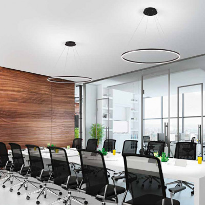 Fabas Luce - Giotto - Lampada a sospensione a LED con illuminazione a singolo diffusore moderno - 1 Lampadina Led Integrato 60W - Lumen 6500 - IP20 - SKU: 3508-4