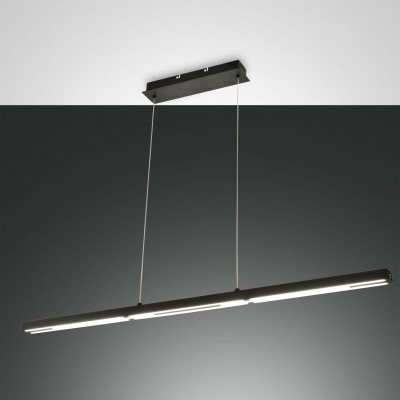 Fabas Luce Ling Lampada a sospensione con diffusore lineare a led dal design moderno ed elegante Colore: Nero