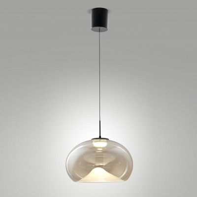 Fabas Luce Brena Lampada a sospensione di design moderno a LED dimmerabile diffusore in vetro Colore: Cognac