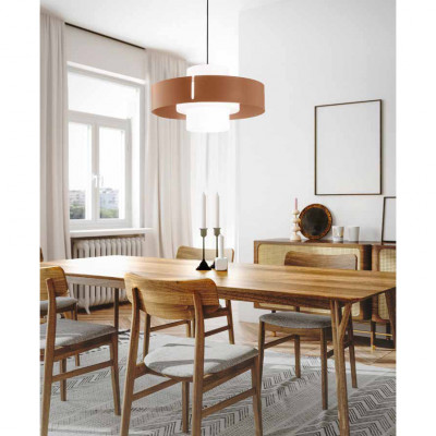 Fabas Luce - Loto - Lampada a sospensione in metallo e diffusore in vetro dal design moderno - 1 Lampadina E27 60W - IP20 - SKU: 3750-40