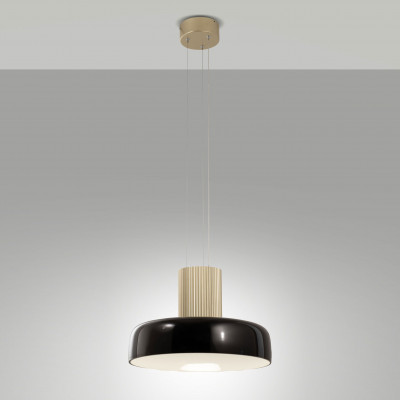 Fabas Luce Lunar Lampada a sospensione moderna a LED dimmerabile diffusore in vetro Colore: Nero