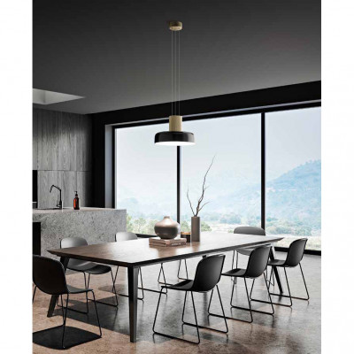 Fabas Luce - Lunar - Lampada a sospensione moderna a LED dimmerabile diffusore in vetro - 1 Lampadina Led Integrato 26W - Lumen 3150 - Gradi Kelvin 2700K-3000K-4000K - IP20 - SKU: 3800-40