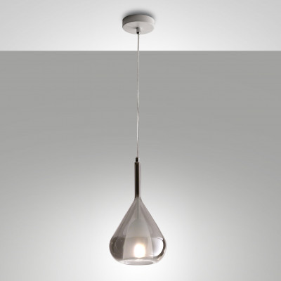 Fabas Luce Lila Lampada a sospensione moderna con struttura in metallo e diffusore in vetro Colore: Grigio Fumè