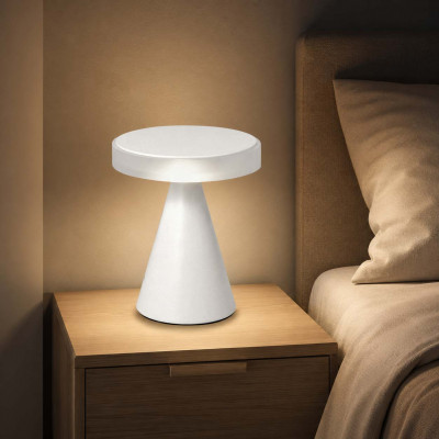 Fabas Luce Neutra Lampada da comodino LED moderna dimmerabile in metallo Colore: Bianco