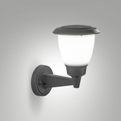 Fabas Luce - Thiago - Lampada da parete in alluminio da esterno con portalampada E27 - Colore: Grigio Scuro - 1 Lampadina E27 15W - IP54 - SKU: 6566-21-294