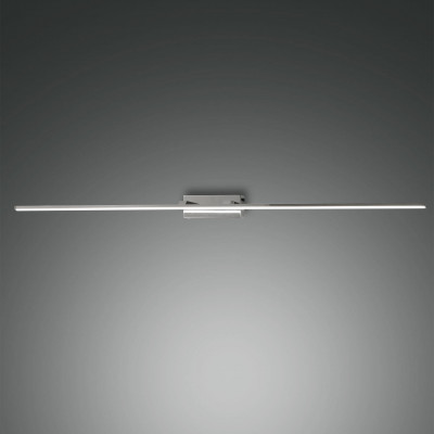 Fabas Luce - Nala - Lampada da parete lunga a LED con struttura in metallo in stile moderno - Colore: Cromato - 1 Lampadina - Led Integrato - 20W - Lumen 2460 - Gradi Kelvin 3000k Luce Calda - IP44 - SKU: 3361-29-138