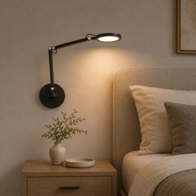 Fabas Luce Regina Lampada da parete orientabile a led dal design moderno ed elegante Colore: Nero