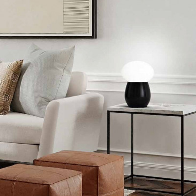  Fabas Luce - Freddy - Lampada da tavolo a LED moderna e diffusore in vetro soffiato - 1 Lampadina E27 60W - IP20 - SKU: 3752-30 