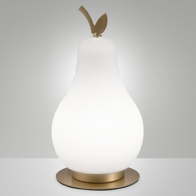 Fabas Luce - Wilma - Lampada da tavolo a LED moderna in metallo e diffusore in vetro soffiato - Colore: Ottone - 1 Lampadina - Led Integrato - 8W - Lumen 780 - Gradi Kelvin 3000k Luce Calda - IP20 - SKU: 3763-30-102