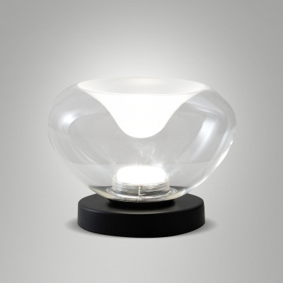 Fabas Luce - Brena - Lampada da tavolo a led struttura in metallo e diffusore in vetro borosilicato - Colore: Trasparente - 1 Lampadina - Led Integrato - 5W - Lumen 540 - Gradi Kelvin 2700K-3000K-4000K - IP20 - SKU: 3755-30-241