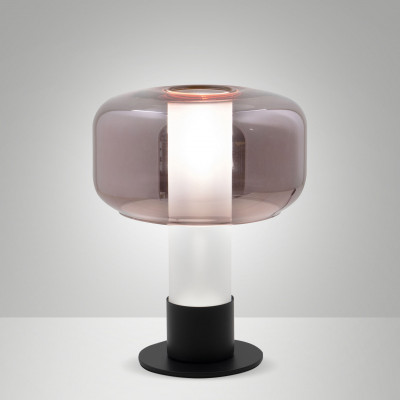 Fabas Luce - Flick - Lampada da tavolo struttura in metallo e vetro borosilicato da design moderno - Colore: Vinaccia - 1 Lampadina - E14 - 40W - IP20 - SKU: 3792-30-107