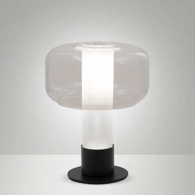 Fabas Luce - Flick - Lampada da tavolo struttura in metallo e vetro borosilicato da design moderno - Colore: Trasparente - 1 Lampadina - E14 - 40W - IP20 - SKU: 3792-30-241