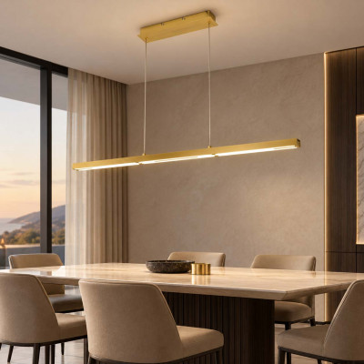 Fabas Luce Ling Lampadario moderno con diffusore lineare a led Colore: Ottone