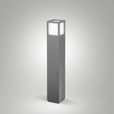 Fabas Luce - Smuk - Paletto luce da giardino dal design moderno con struttura in alluminio squadrato - Colore: Grigio Scuro - 1 Lampadina E27 15W - IP54 - SKU: 6537-10-294