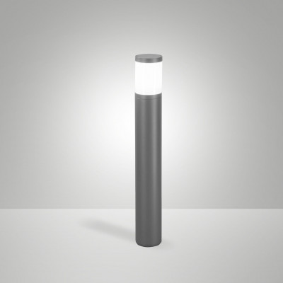 Fabas Luce - Gorla - Paletto luce da giardino dal design moderno in alluminio - Colore: Grigio Scuro - 1 Lampadina E27 15W - IP54 - SKU: 6554-10-294