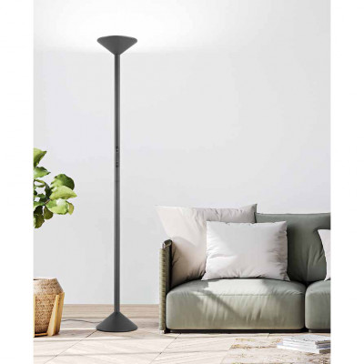 Fabas Luce - Tratto - Piantana a led dal design moderno in metallo e diffusore in metacrilato - 1 Lampadina Led Integrato 50W - Lumen 4000 - Gradi Kelvin 2700K-3000K-4000K - IP20 - SKU: 3786-10