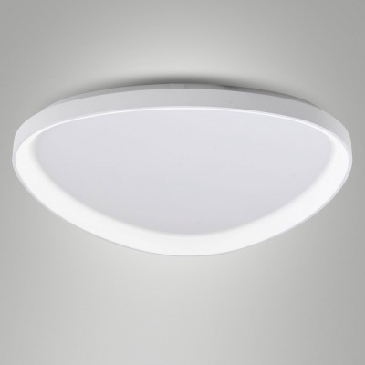 Fabas Luce - Quirk - Plafoniera a LED in metallo con diffusore grande in metacrilato - Colore: Bianco - 1 Lampadina - Led Integrato - 75W - Lumen 8900 - Gradi Kelvin 2700K-3000K-4000K - IP20 - SKU: 3789-64-102