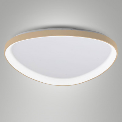 Fabas Luce - Quirk - Plafoniera a LED in metallo con diffusore grande in metacrilato - Colore: Ottone - 1 Lampadina - Led Integrato - 75W - Lumen 8900 - Gradi Kelvin 2700K-3000K-4000K - IP20 - SKU: 3789-64-119