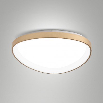 Fabas Luce - Quirk - Plafoniera a LED in metallo con diffusore medio in metacrilato - Colore: Ottone - 1 Lampadina - Led Integrato - 56W - Lumen 6600 - Gradi Kelvin 2700K-3000K-4000K - IP20 - SKU: 3789-65-119