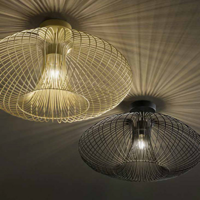 Fabas Luce - Fassa - Plafoniera da soffitto con struttura e diffusore in metallo dal design moderno - 1 Lampadina E27 60W - IP20 - SKU: 3706-65