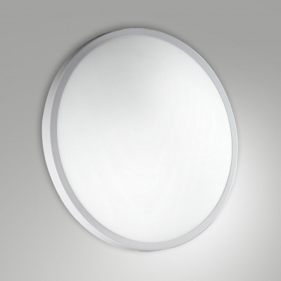 Fabas Luce - Plaza - Plafoniera da soffitto piccola in metallo e diffusore vetro in lastra - Colore: Bianco - 1 Lampadina - 12W - Lumen 1000 - Gradi Kelvin 3000k Luce Calda - IP20 - SKU: 3566-61-102