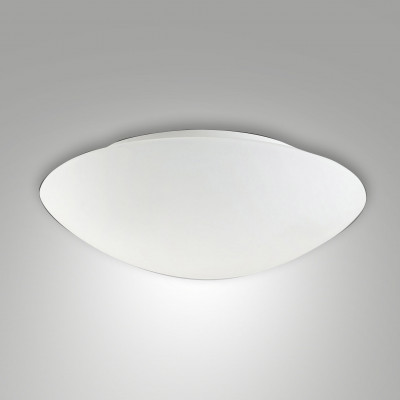 Fabas Luce - Pandora - Plafoniera grande LED rotonda in metallo e diffusore in vetro design moderno - Colore: Bianco - 1 Lampadina 24W - Lumen 2500 - Gradi Kelvin 3000k Luce Calda - IP20 - SKU: 3563-65-102