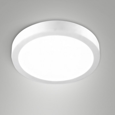 Fabas Luce - Nicole - Plafoniera grande rotonda a LED da soffitto con struttura in alluminio sottile - Colore: Bianco - 1 Lampadina Led Integrato 18W - Lumen 18 - Gradi Kelvin 2700K-3000K-4000K - IP54 - SKU: 6576-64-254