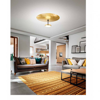 Fabas Luce - Yuko - Plafoniera moderna a led con struttura in metallo e diffusore in metacrilato - 1 Lampadina Led Integrato 40W - Lumen 3200 - Gradi Kelvin 3000k Luce Calda - IP20 - SKU: 3803-65