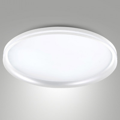 Fabas Luce - Isy - Plafoniera moderna a LED con struttura in metallo e metacrilato grande - Colore: Bianco - 1 Lampadina - Led Integrato - 64W - Lumen 5800 - Gradi Kelvin 2700K-3000K-4000K - IP20 - SKU: 3788-64-102