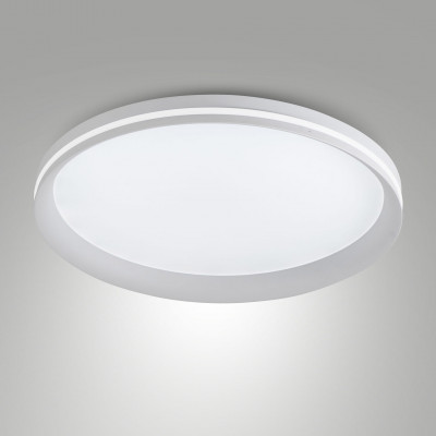 Fabas Luce - Isy - Plafoniera moderna a LED con struttura in metallo e metacrilato media - Colore: Bianco - 1 Lampadina - Led Integrato - 52W - Lumen 4900 - Gradi Kelvin 2700K-3000K-4000K - IP20 - SKU: 3788-65-102