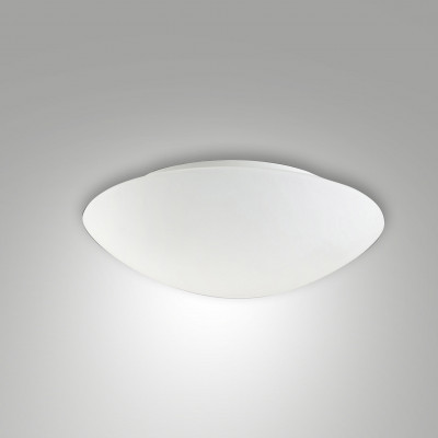 Fabas Luce - Pandora - Plafoniera piccola LED rotonda in metallo e diffusore in vetro design moderno - Colore: Bianco - 1 Lampadina 18W - Lumen 1870 - Gradi Kelvin 3000k Luce Calda - IP20 - SKU: 3563-61-102