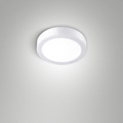 Fabas Luce - Nicole - Plafoniera piccola rotonda a LED da soffitto con struttura in alluminio sottile - Colore: Bianco - 1 Lampadina Led Integrato 8W - Lumen 896 - Gradi Kelvin 2700K-3000K-4000K - IP54 - SKU: 6576-61-254