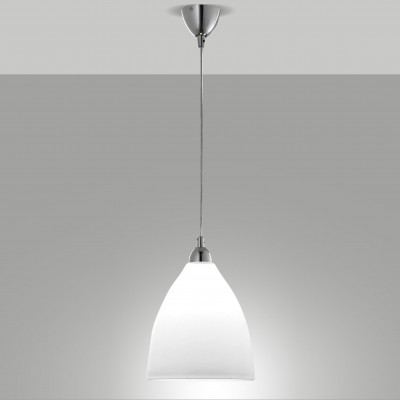 Fabas Luce - Provenza - Sospensione grande moderna con struttura in metallo e diffusore in vetro - 1 Lampadina E27 60W - IP20 - SKU: 2907-45