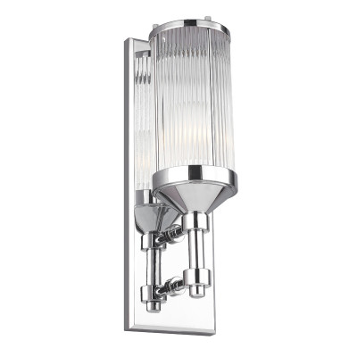 Feiss - Paulson - Applique a parete in acciaio con diffusore in vetro a LED a 1 luce G9 - Colore: Cromato - 1 Lampadina G9 3W - IP44 - SKU: FE-PAULSON1